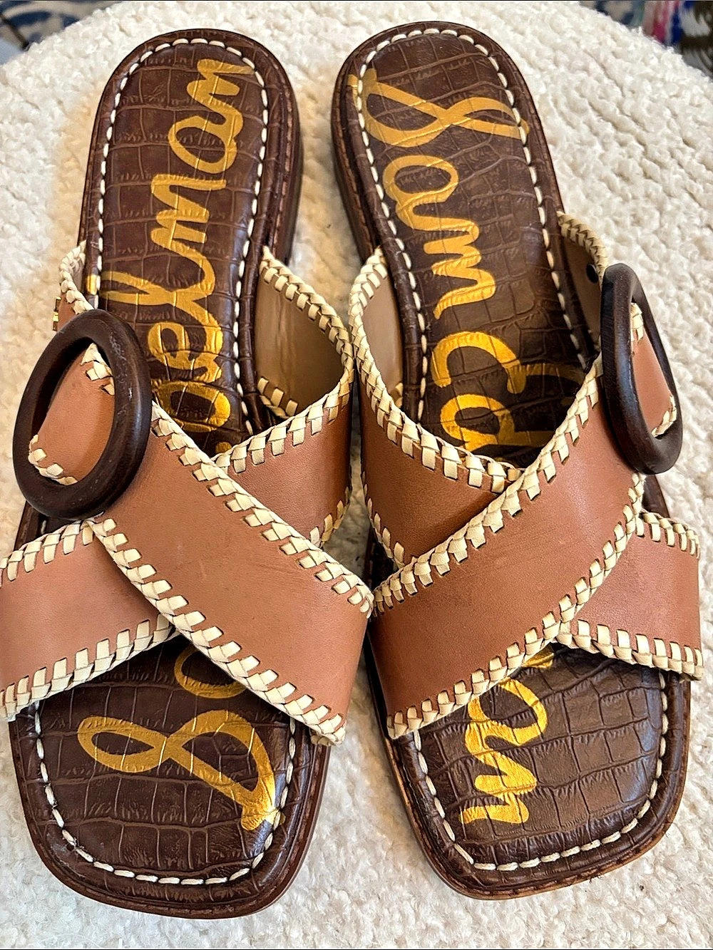 Sam Edelman Darla Buckle Slide Sandal Sandals Brown US 9.5